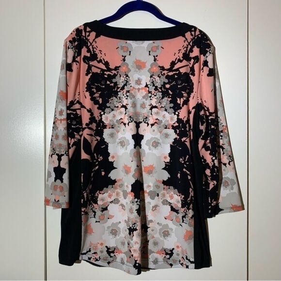 Alfani Blouse Abstract Floral Pattern 3/4 Sleeve - Picture 7 of 7